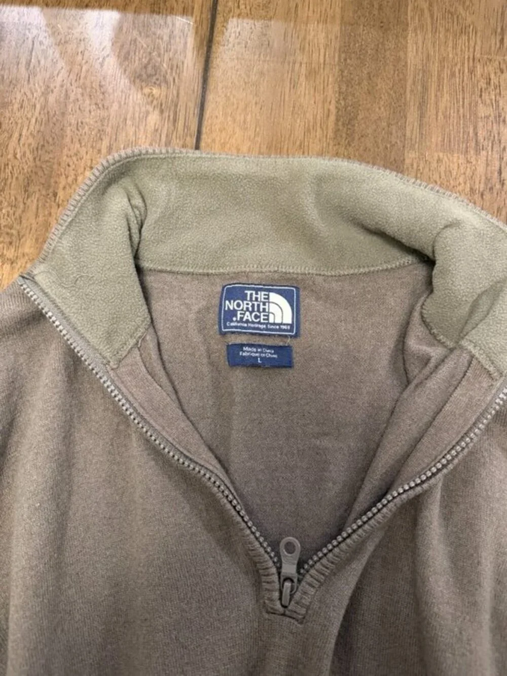The North Face Brown Knit 1/4 Zip Pullover Sweater Men's Sz L